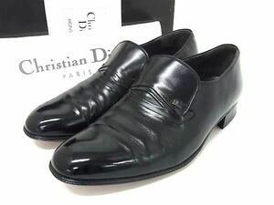 ■美品■ ChristianDior MONSIEUR クリスチャンディオール レザー ローファー 靴 シューズ 表記サイズ40 メンズ ブラック系 DE8907