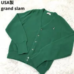 【USA製】grand slam カーディガン　緑