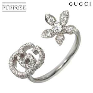 グッチ GUCCI GG フローラ #10 リング ダイヤ K18 WG ホワイトゴールド 750 指輪 Diamond Ring 90259244