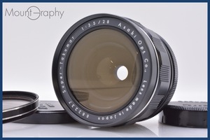 ★極上美品★ ペンタックス PENTAX Super-TAKUMAR 28mm F3.5 前後キャップ&レンズフィルター付 M42用 ★完動品★ 同梱可 #mj328