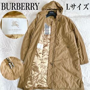 美品 激レア BURBERRY 金タグ B柄 ノバチェック モッズコート フード バーバリー ステンカラーコート 中綿 マルチカラー