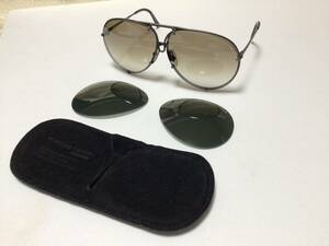 ⑤USED●ヴィンテージ*ポルシェデザイン/PORSCHE DESIGN × カレラ/CARRERA*5623 ティアドロップサングラス*メタルフレーム*スペアレンズ付