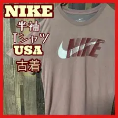 ピンクベージュ ナイキ プリント M メンズ USA古着 半袖 Tシャツ