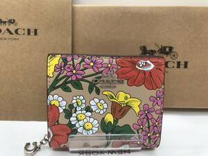 新品COACH コーチ 折り財布　シグネチャーフローラル　フラワー　花柄