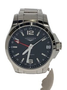 LONGINES◆自動巻腕時計/アナログ/ステンレス/BLK/SLV/SS/20240817日差+1//