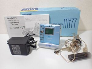 H534/6A◆SHARP ポータブルMDプレーヤー MDJ MD-MT77 録音機能 ジャンク品◆