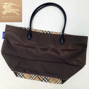 ★美品★バーバリーブルーレーベル BURBERRY BLUE LABEL メガチェックコンビ☆ショルダートートバッグ ビジネス 通学 マチたっぷり大容量◎