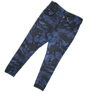 定価4万 1piu1uguale3 CAMO PRINT ANKLE CUT SWEAT DENIM PANTS Ⅲ アンクルカットスエットデニムパンツ ウノピュ wjk akm ジュンハシモト