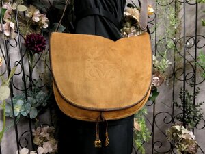 ●超美品●LOEWE ロエベ●アナグラム●スエード カーフ レザー 本革●ショルダー バッグ●ブラウン キャメル●G金具●A4 かばん●Js53423