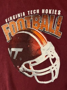 SW-51【セール!!】★USA古着★VIRGINIA TECH HOKIES FOOTBALL アメフトイラスト＆ロゴ プリントスエット★えんじ★Sサイズくらい