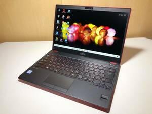  富士通 FUJITSU FMVU75B1R 13.3型 モバイルノート PC Core i5-7200U 2.50GHz 4GB SSD 256GB サテンレッド 内藏カメラ Office2016