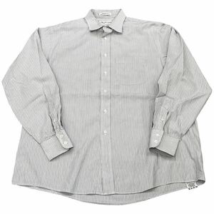 90s USA製 Burberrys 長袖 シャツ 17-35 ストライプシャツ コットン バーバリー Burberry ボタンシャツ ボタンダウン ヴィンテージ