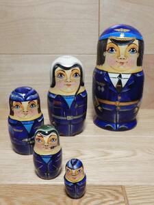 ★ロシア雑貨 マトリョーシカ ～ ブルーの警官 matryoshka nesting dolls