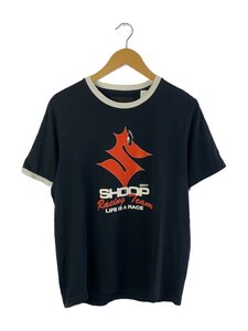 SHOOP◆Tシャツ/M/コットン/BLK/プリント/リンガー/22SS