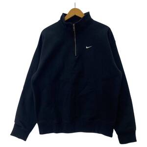 NIKE ナイキ 裏起毛 ハーフジップ スウェット sizeM/ブラック