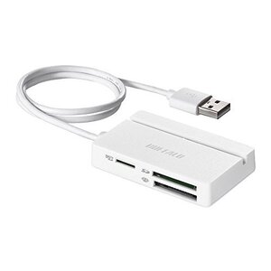 BUFFALO USB2.0 マルチカードリーダー スタンダードモデル ホワイト BSCR105U2WH+K8