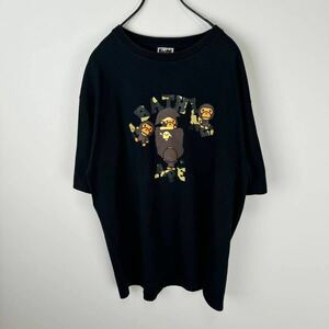 A BATHING APE　アベイシングエイプ　半袖　Tシャツ　プリント　マイロ　ブラック　黒　2XL　XXL　BAPE