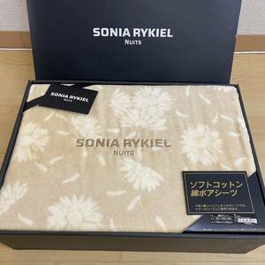 SONIA RYKIEL　ソニアリキエル　ソフトコットン　綿ボアシーツ　140×240　ベージュ　花柄　no.157