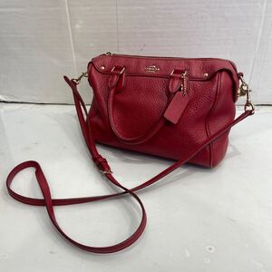 【COACH コーチ】ショルダーバッグ 赤 F36677 2WAY ハンドバッグ レザー 2408oki K