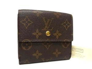 1円■美品■LOUIS VUITTON ルイヴィトン M61652 モノグラム ポルトモネ ビエ カルトクレディ 三つ折り 財布 ウォレット ブラウン系 FI4207