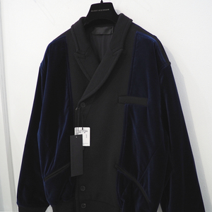 新品 定価24万 ハイダーアッカーマン 秋冬 ハイブリッド ジャケット 紺 ネイビー 黒 34 メンズ S M レディース HAIDER ACKERMANN ブルゾン