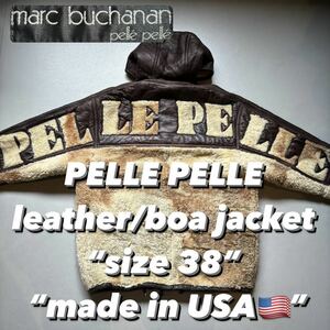PELLE PELLE leather/boa jacket “size 38” “made in USA” ペレペレ レザー×ボアジャケット アメリカ製 USA製