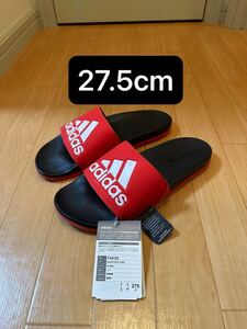 27.5cm adidas ADILETTE CF LOGO SLIDES RED BLACK アディダス アディレッタ 赤 黒 アクティブレッドS19 サンダル スリッパ F34722 