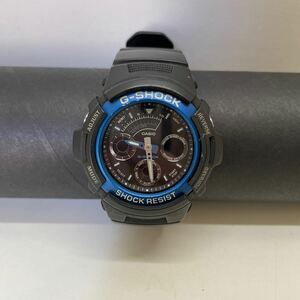 【中古品】 CASIO G-SHOCK 腕時計 AW-591 4778 ブラック ブルー 電池切れ