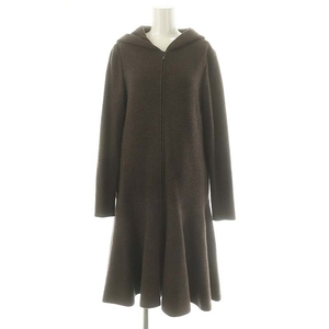 フォクシー FOXEY 23AW Knit Dress Amore ドレス ニットワンピース フード 長袖 ひざ丈 ウール 40 M 茶 ブラウン 43966 /KO ■OS