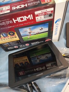 ■センチュリー社 8インチ HDMI マルチモニター 8inch plus one HDMI ブラック LCD-8000VH2B ミニモニター ほぼ新品