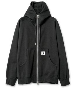 CARHARTT x Sacai カーハート サカイ パーカー フード付き ジャケット 男女兼用 アウトドアジャンバー スリム ブラック Mサイズ F1