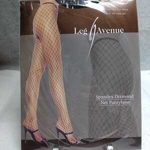 LEG AVENUE 9005BK　スパンデックス・ダイヤモンド・ネット・パンティストッキング　O/S　黒　網タイツ　Leg Avenue 