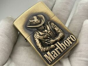 1円 ZIPPO ライター マルボロ Marlboroジッポ Zippoオイルライター真鍮製 中古品 喫煙グッズ ジッポー 火花確認済R674322