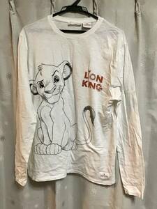 美品【ZARA/ザラ】ライオンキング★ディズニー★長袖Tシャツ/164cm★ホワイト★キッズ★USED