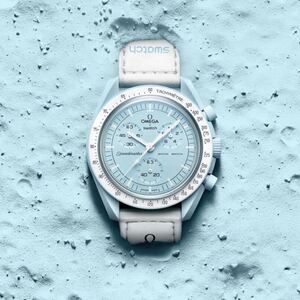 送料無料 水色 Swatch Omega Bioceramic Moonswatch Mission to URANUS Speedmasterスウォッチ オメガ スピードマスター ウラヌス 新品 