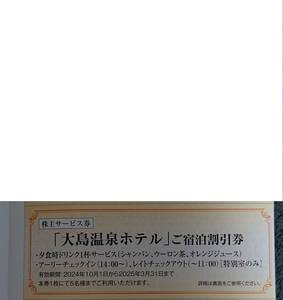 東海汽船 株主サービス券　大島温泉ホテル　基本料金最大50%割引券 最新