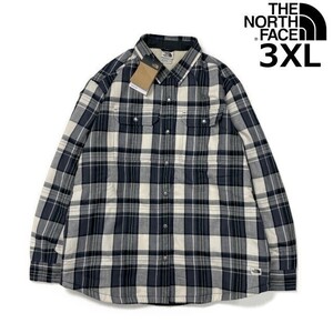 1円～!売切!【正規新品】THE NORTH FACE◆W CAMPSHIRE SHIRT フリース シャツ US限定 もこもこ ボア 茶タグ(3XL)グレー チェック柄181024-5