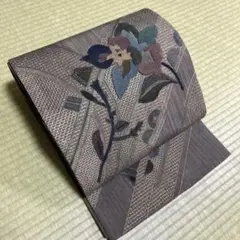 正絹　紬　袋帯《蘇州刺繍　汕頭刺繍　相良刺繍　花》