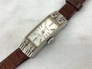 Fine Seiko 手巻き式腕時計/K14WG/ホワイトゴールド/レディース 1520-3270 ゼンマイ可動のみ確認済 重量12g 中古品 ACB