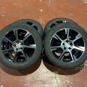 H-118 BRANDLE-LINE 16インチ アルミホイール 16×6.5J+48 PCD100 5穴 ハブ径約67mm 205/55R16 中古 アルミ プリウス トヨタ スバル 等