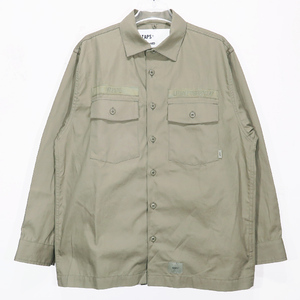 WTAPS ダブルタップス 22AW CBW/LS/COTTON.POPLIN 222BRDT-SHM01 ロングスリーブ シャツ 長袖 オリーブドラブ Sepk