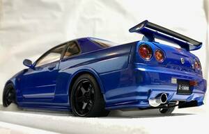 オートアート(AUTOart)1/18 NISMO GT-R (R34) Z-tune ベイサイドブルー(カーボンボンネット仕様)【未使用品】