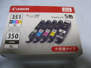 未使用 Canonインクカートリッジ　５色マルチパック　 BCI-351XL+350XL 4960999918488 キヤノン ５色インク　iPシリーズ　MGシリーズ