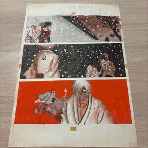 石森章太郎！大型肉筆原画！-「佐武と市捕物控」-昭和43年8P 27.3×24.4cm