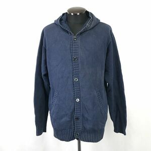 ユナイテッドアローズ/UNITED ARROWS★ニットパーカー/フーディーカーディガン【メンズM/紺/navy】ニットブルゾン/Tops/Cardigan◆BH315