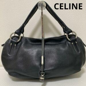 極美品CELINE ビタースウィート　ハンドバッグ　トリオンフ　シルバー金具　黒