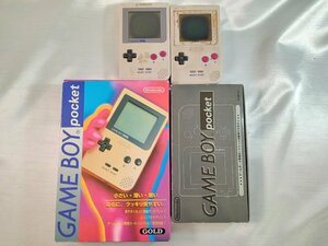 ジャンク 動作未確認 通電のみ確認 任天堂 ゲームボーイポケット GAMEBOY POCKET GBP 本体のみ 2台 + 箱入り 2台 セット　　A3