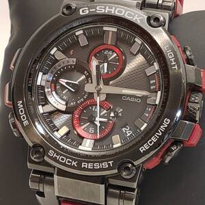 112406●カシオ G-SHOCK MT-G MTG-B1000B-1A4JF ブラック×レッド Bluetooth ソーラー電波 メンズ 腕時計 稼働品●