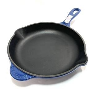 ＊【未使用/保管品】LE CREUSET スキレット ブルー 20cm ヴィンテージ 青系 調理器具 料理 フライパン アウトドア ル・クルーゼ 