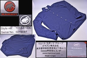 MAMMUT ★ マムート ★ Boulder Longsleeve Shirt ★ ネイビー ★ ボタンダウンシャツ ★ AF Men marine ★ 山シャツ ★ ASIA 2XL ★中古品